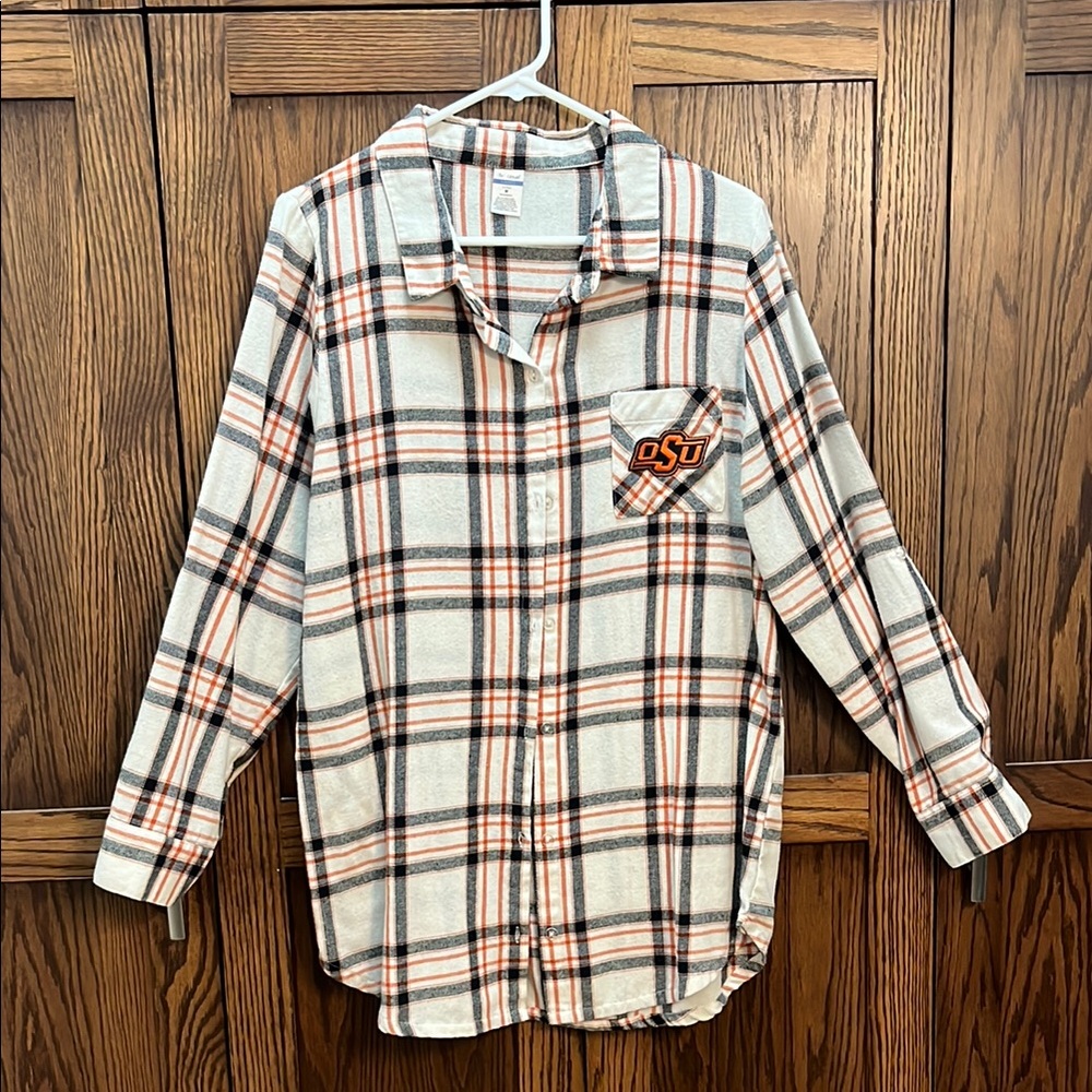 OSU Plaid Women’s Shirt - Black, Orange, White